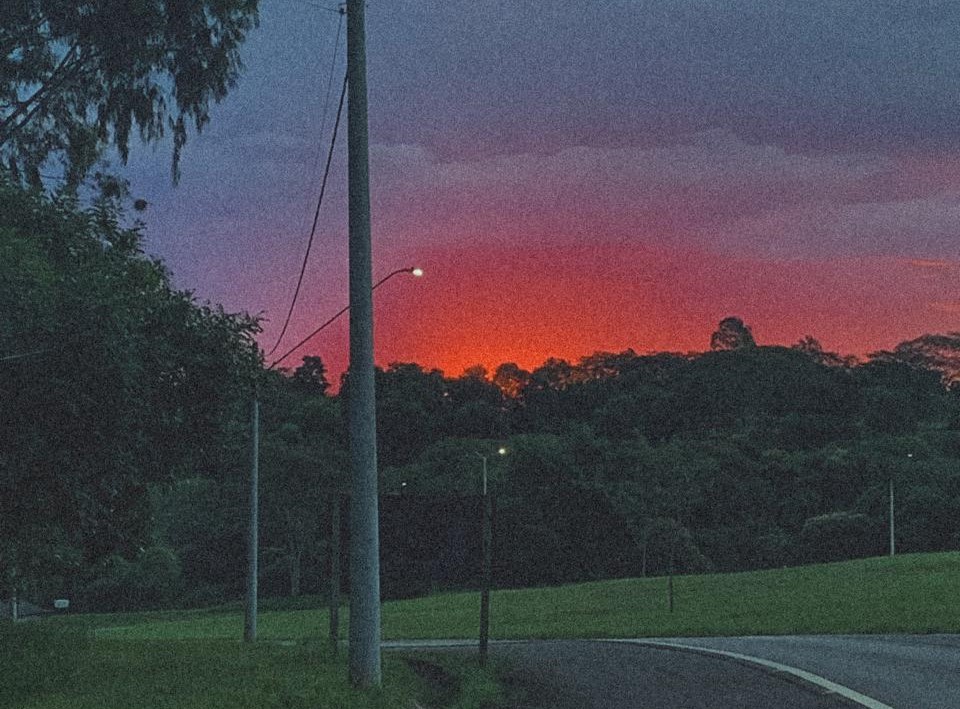 Treino de corrida ao por do sol